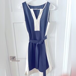 Ann Taylor Navy and White Dress